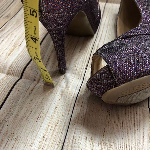 Guess Women's Isila Glitter Peep Toe, Size 8.5M - Picture 6 of 8